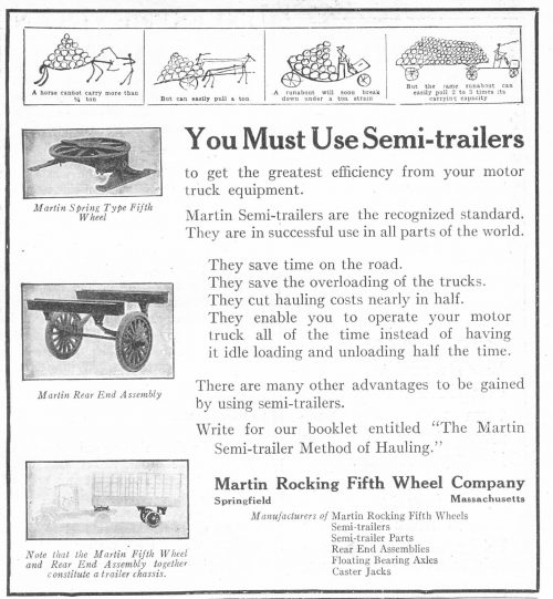 A 1920 advertisement for Martin Rocking Fifth Wheel